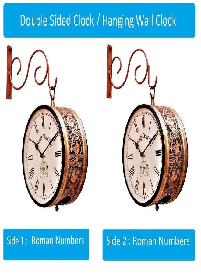 Vintage Clock Handcrafted Double Side Wall Clock 1 Year Warranty / 6509-8-RR - Image 2